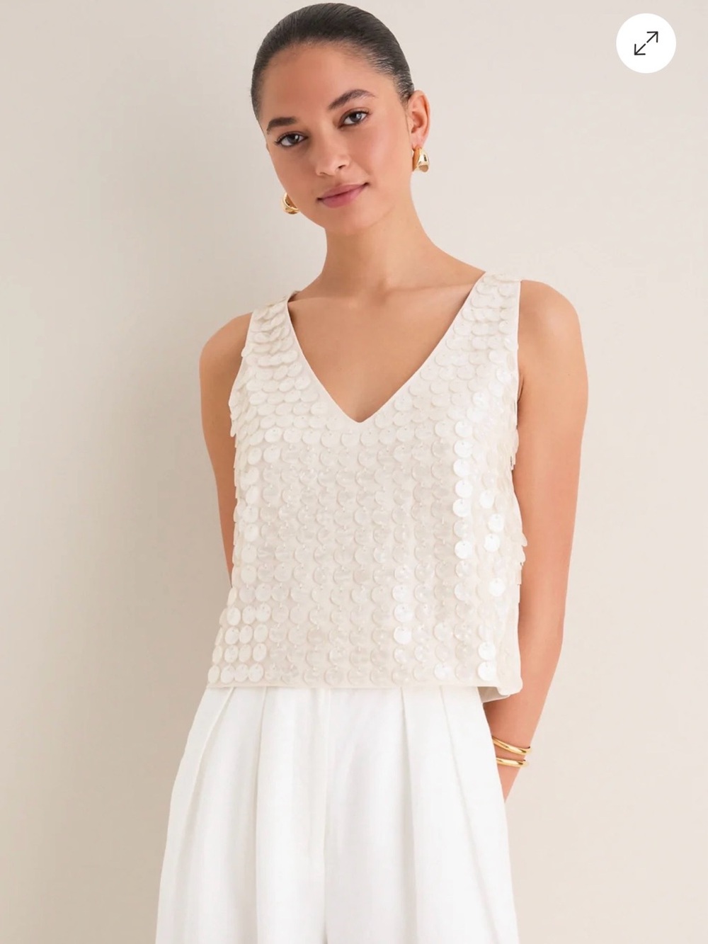 NWT Tuckernuck/ Hyacinth House Pearl Disco Shells Top